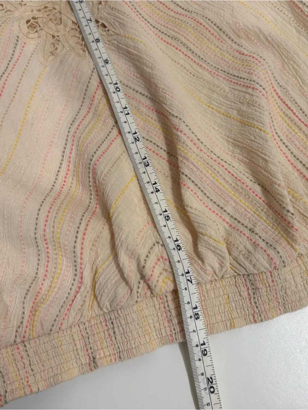 Free People Floating Memories Blouse Women’s Size Medium Retro Stripe W035